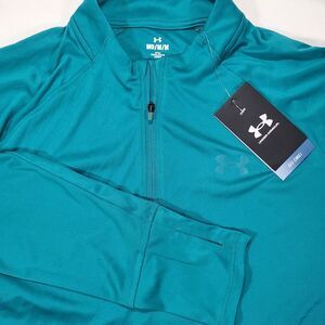 Under Armour Men's‎ Medium Fitted Teal Iso-Chill Up Pace 1/4 Zip Long Sleeve
